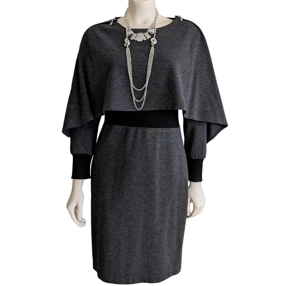 SCAPA by Lauren Perre Knit Dress with Cape Front Size Small